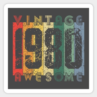 40th Birthday Gift Retro Vintage Style Born in 1980 Design Sticker